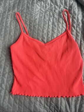 GAP Coral Ribbed Spaghetti Strap Tank